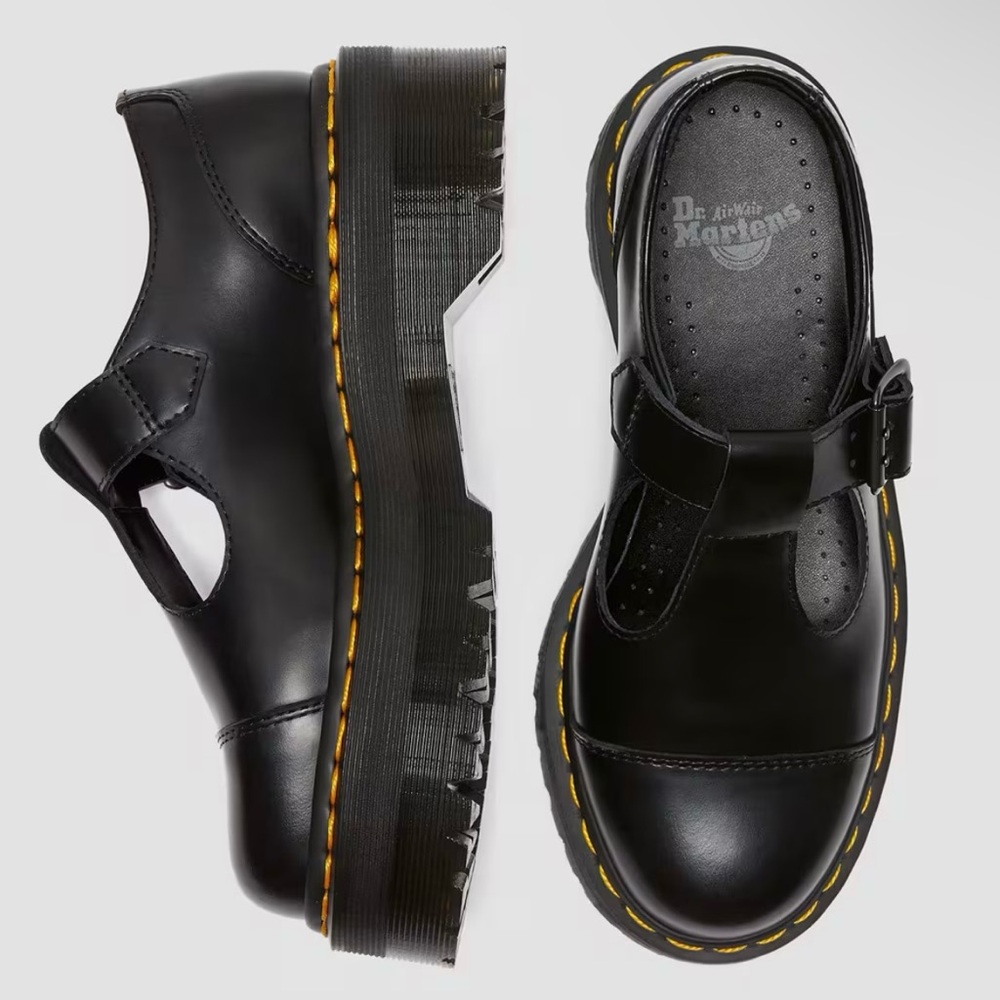 Bethan polished smooth leather platform Dr. martens size 8 like new